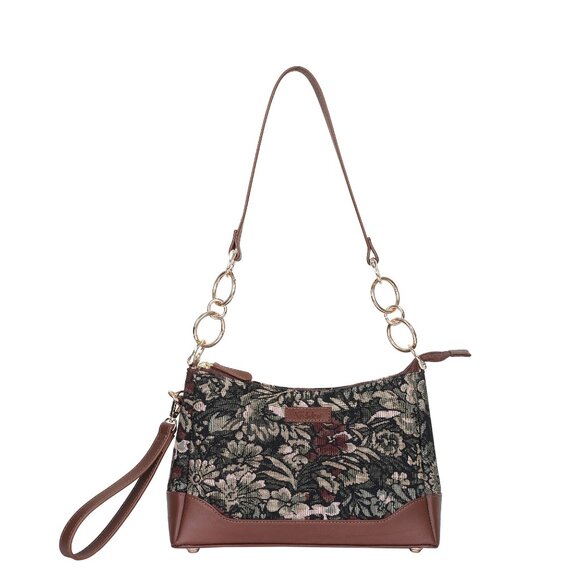 Ladies Vintage Pattern Tapestry Fabric Sling Shoulder Bag, Satchel Purse Handbag - Picture 1 of 8